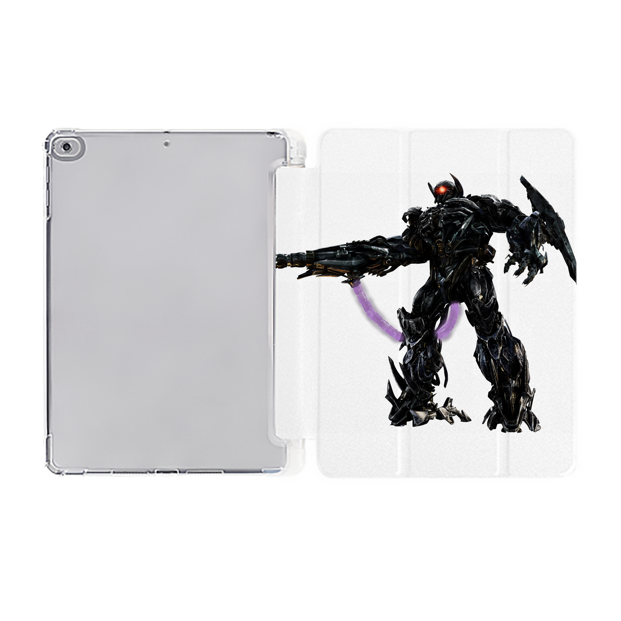 （画像用） Transformers トランスフォーマー IPad ケース ペン収納付き 三つ折りスタンド PUレザー×シリコン 対応機種9.5/10.5/10.9インチ